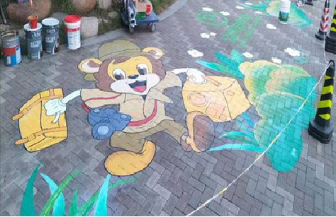 梁河夏季画地面彩绘会遇到的问题