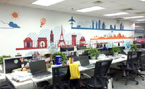 梁河教你设计办公室墙绘的方法。