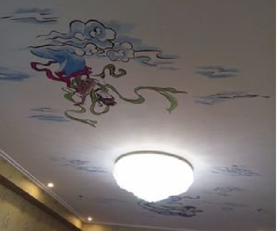 梁河如何快速绘制天花板上的手绘墙？